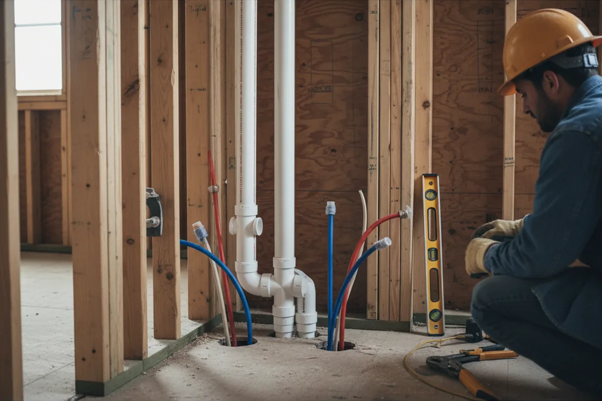 Drain and supply rough-in during Garbage Disposal Repair in Madera